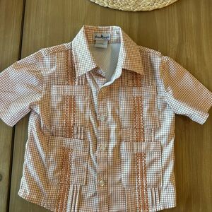 Kids Orange Checkered Shirt